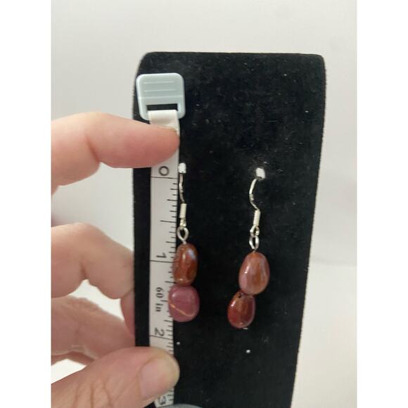 Handmade mookaite earrings - Picture 2 of 3